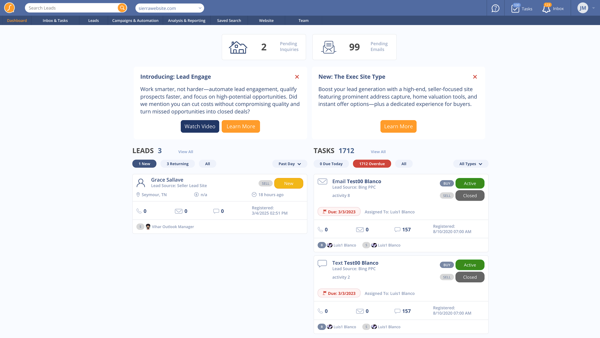 Dashboard navigation