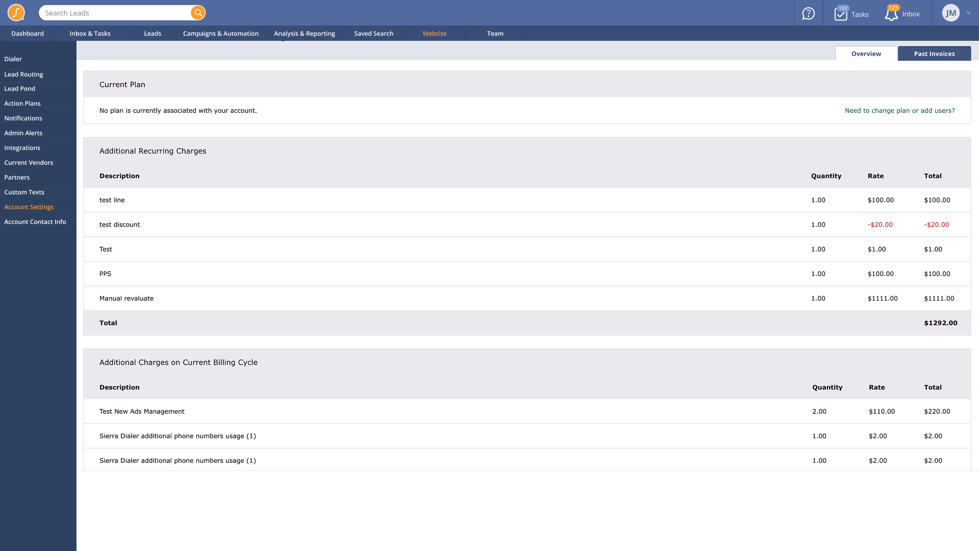 Settings navigation