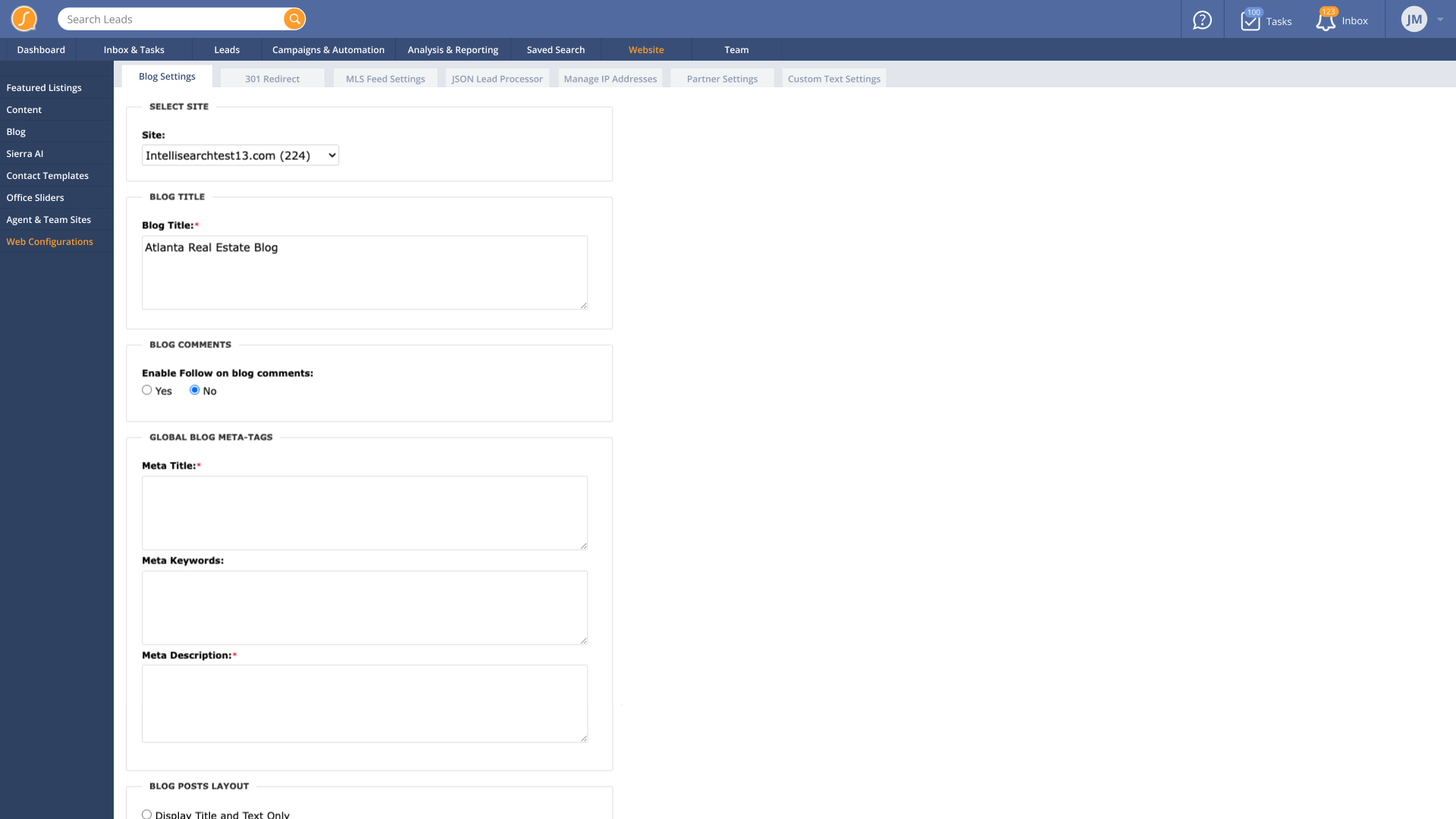 Web Configurations