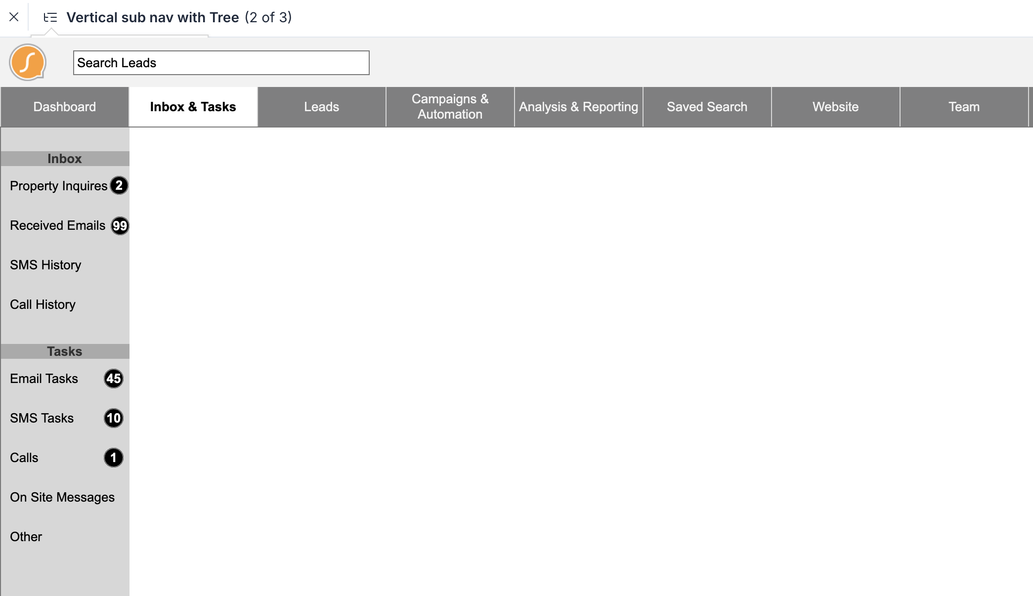 Workflow/Tools navigation prototype
