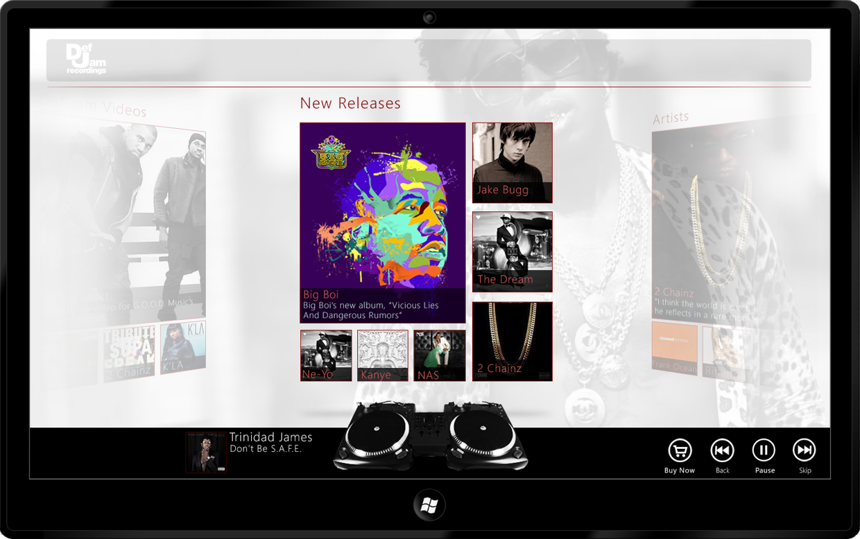 Def Jam Records Windows 8 App screenshot