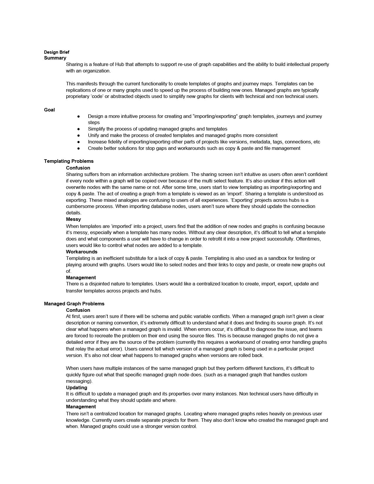 Design brief document