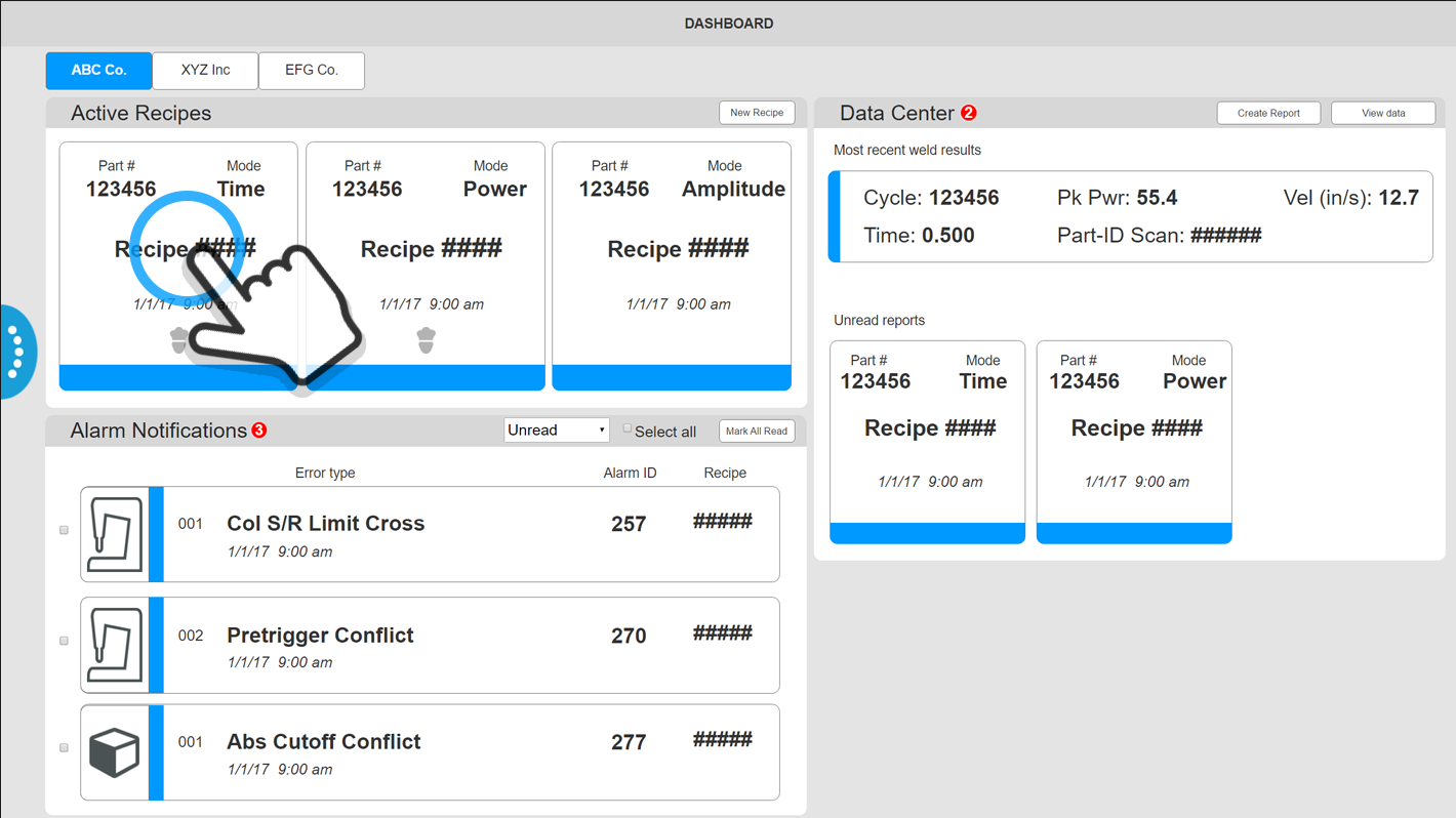Ultrasonic Welding HMI screenshot
