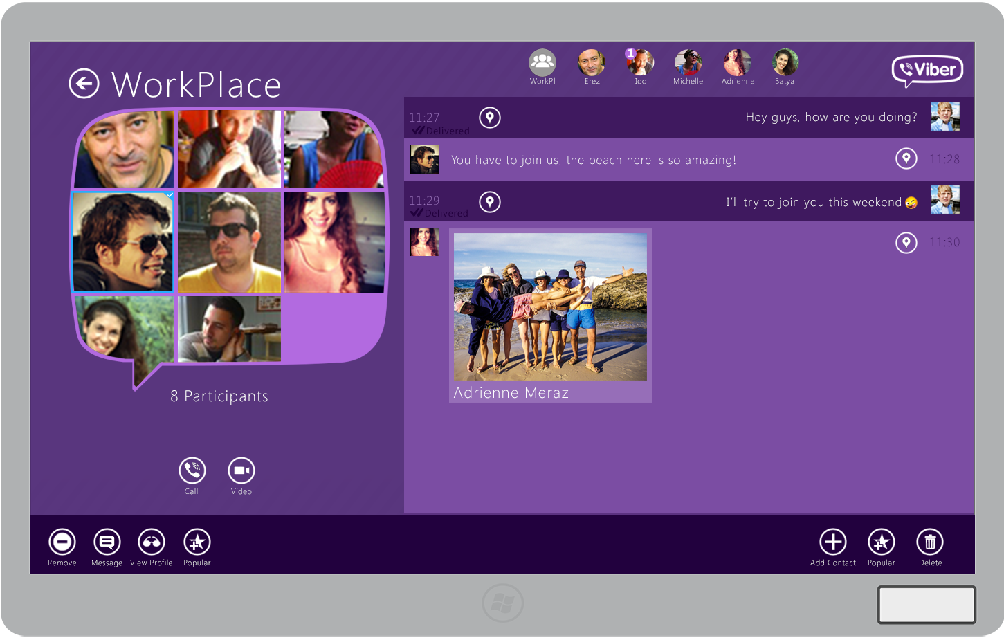 Viber Windows 8 App screenshot